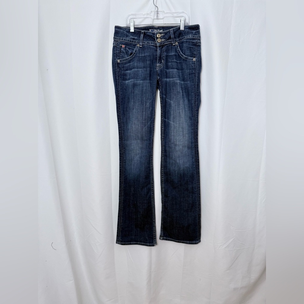 Hudson Bootcut Low Rise Jeans With Double Button Closure And Flap Back Pockets - Picture 2 of 15